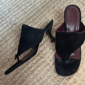 Staud black suede kitten heels